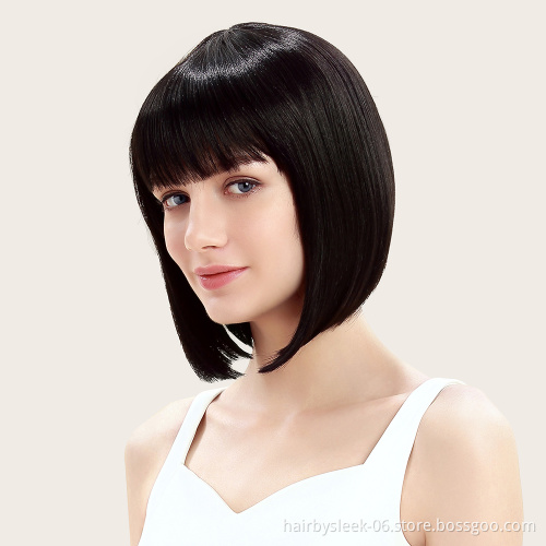 Wholesale wigs with no Lace straight Bob hair for woman machine made Synthetic short fiber wig girl hair cheap synthetic wigs